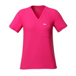 Figs Shocking Pink Catarina One Pocket Scrub Top